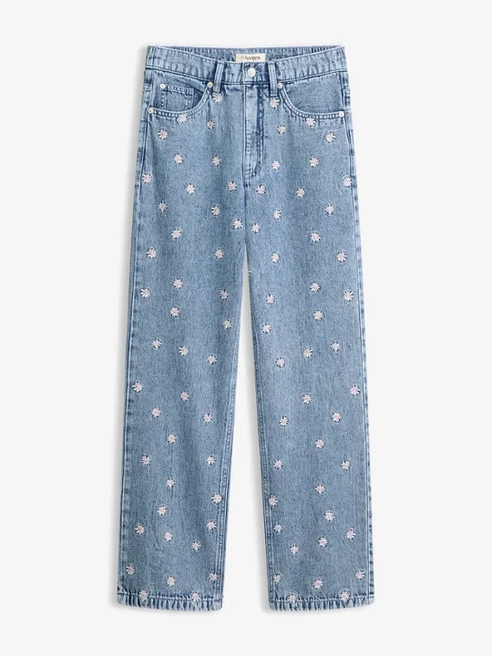 Obrázek produktu Jeansy straight, high waist, z bawełny BonPrix niebieski