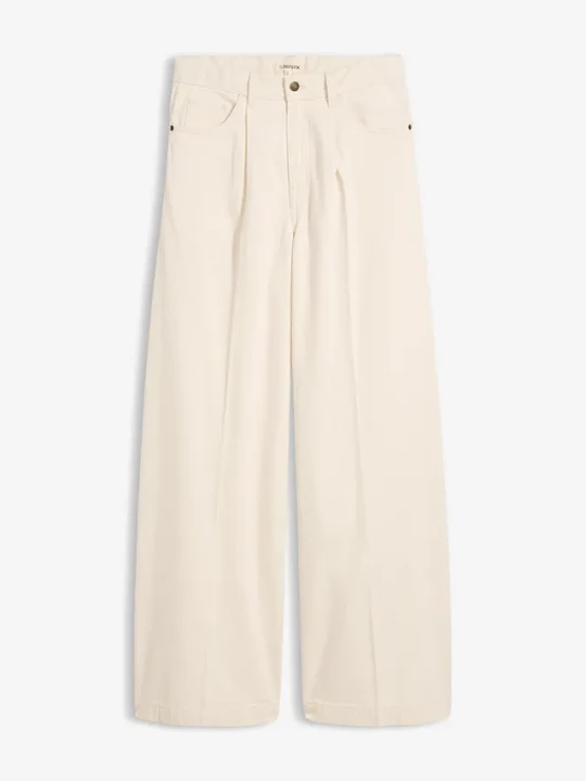 Obrázek produktu Jeansy super wide leg palazzo, mid waist BonPrix beżowy