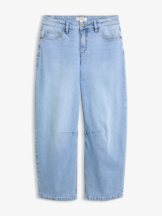 Obrázek produktu Jeansy typu barrel, mid waist BonPrix niebieski