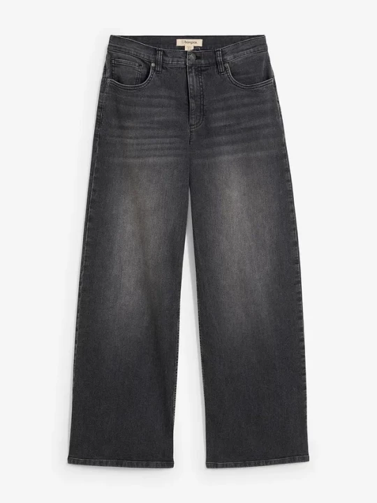 Obrázek produktu Jeansy wide leg, high waist BonPrix czarny