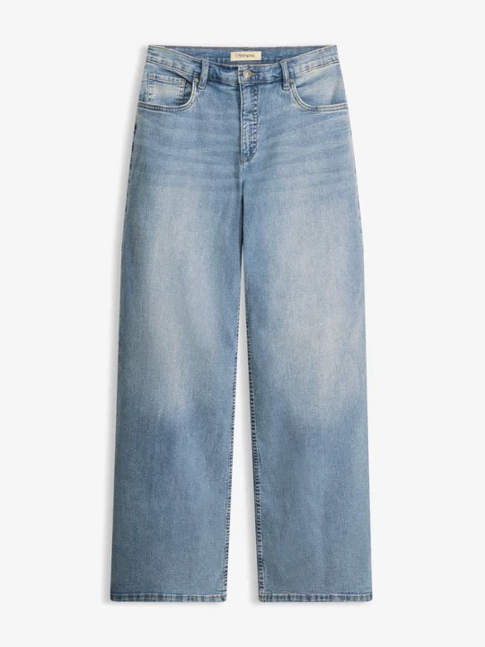 Obrázek produktu Jeansy wide leg, high waist BonPrix niebieski