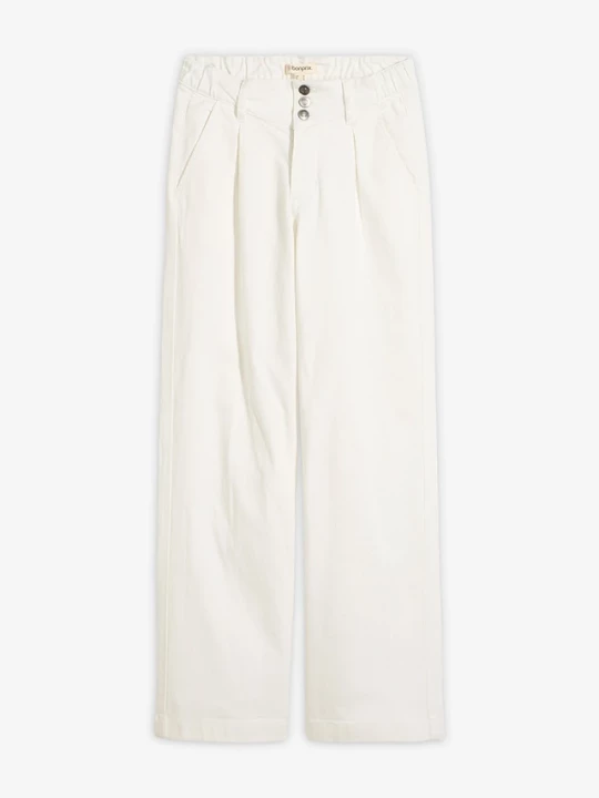 Obrázek produktu Jeansy wide leg, high waist z wygodną talią BonPrix biały