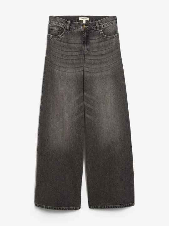 Obrázek produktu Jeansy wide leg, mid waist BonPrix szary