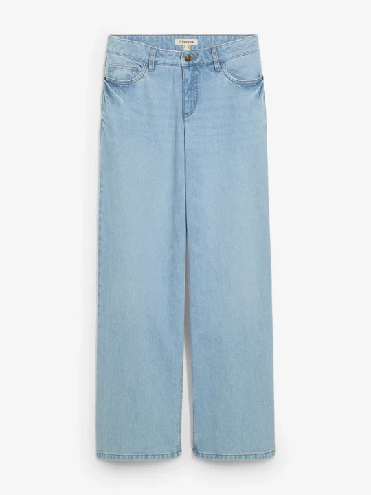 Obrázek produktu Jeansy wide leg, średni stan BonPrix niebieski