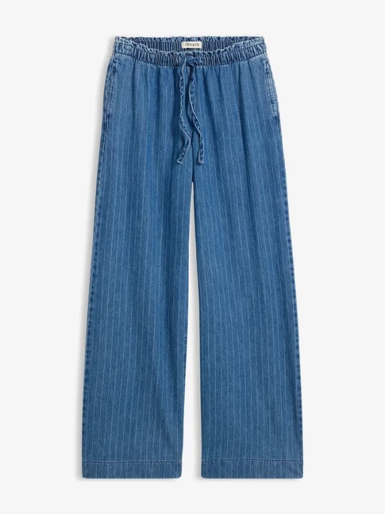 Obrázek produktu Jeansy wide leg, wsuwane BonPrix niebieski