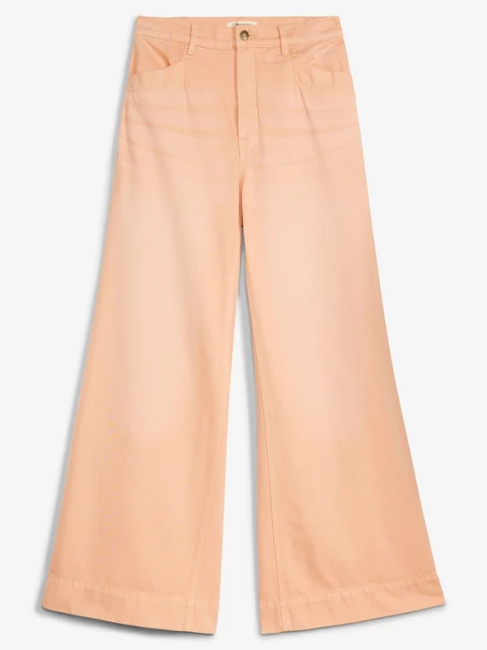 Obrázek produktu Jeansy wide leg, wysoki stan BonPrix pomarańczowy