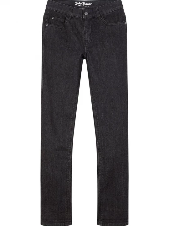 Obrázek produktu Jeansy ze stretchem i regulowanym paskiem, proste nogawki, slim fit BonPrix czarny