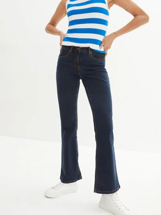 Obrázek produktu Jeansy ze stretchem o kroju bootcut i wysokim stanem BonPrix niebieski
