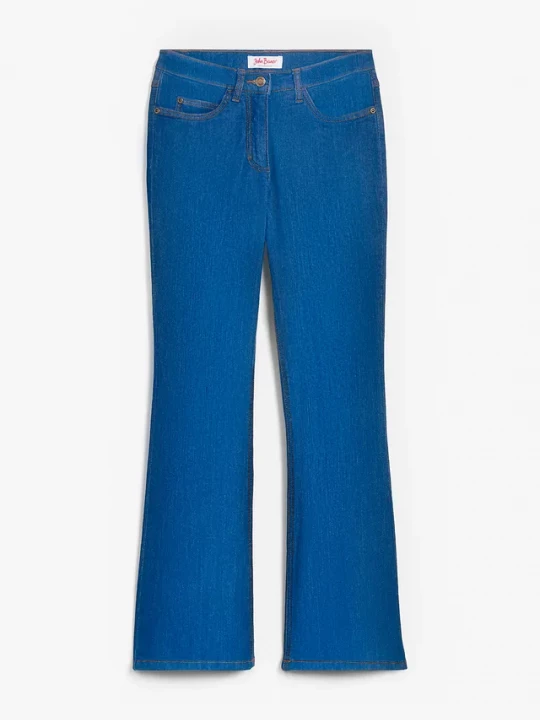 Obrázek produktu Jeansy ze stretchem o kroju bootcut, mid waist BonPrix niebieski