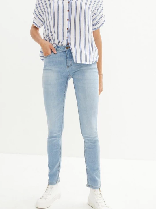 Obrázek produktu Jeansy ze stretchem skinny, mid waist BonPrix niebieski
