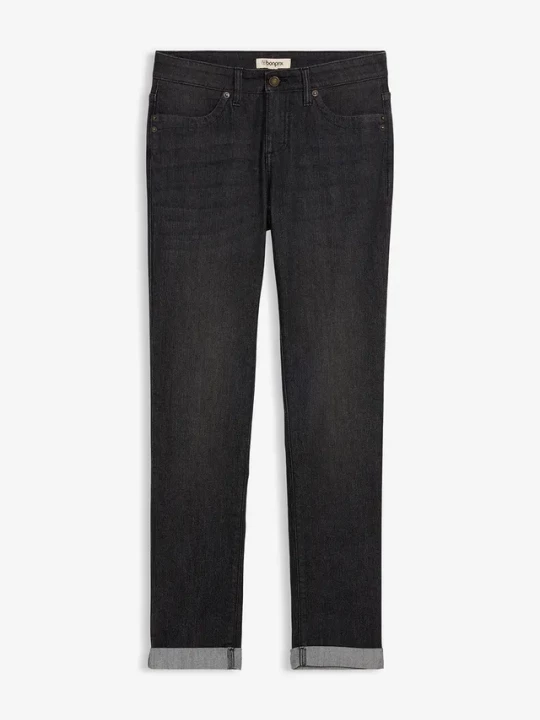Obrázek produktu Jeansy ze stretchem straight, mid waist BonPrix czarny