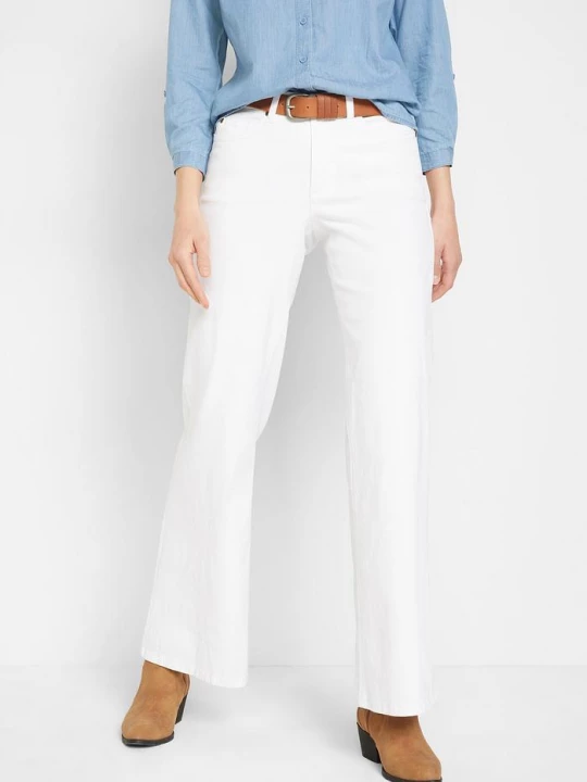 Obrázek produktu Jeansy ze stretchem wide leg, mid waist BonPrix biały