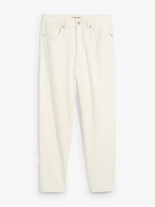Obrázek produktu Jeasy mom, high waist, low stretch, cropped BonPrix biały