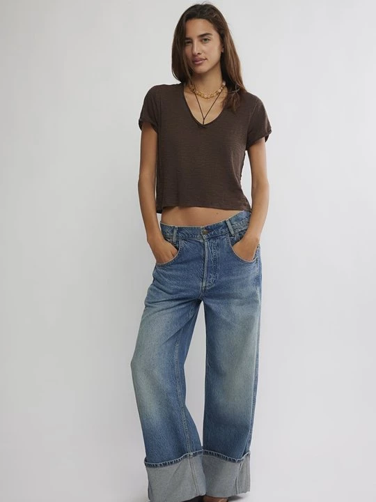 Obrázek produktu Jednoduché tričko Free People hnědá