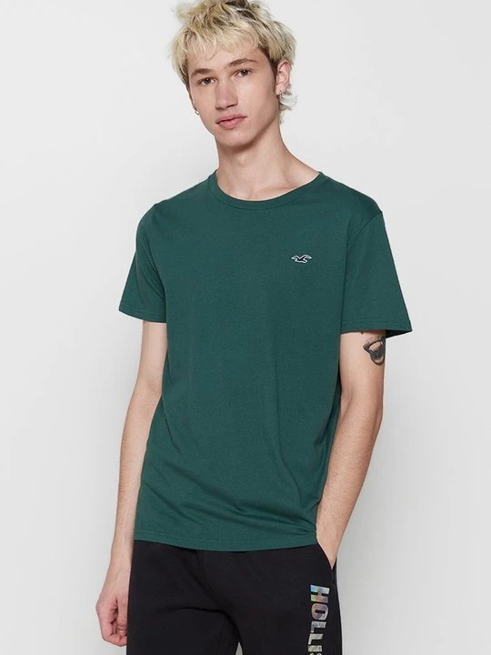 Obrázek produktu Jednoduché tričko Hollister Co. tmavě zelená