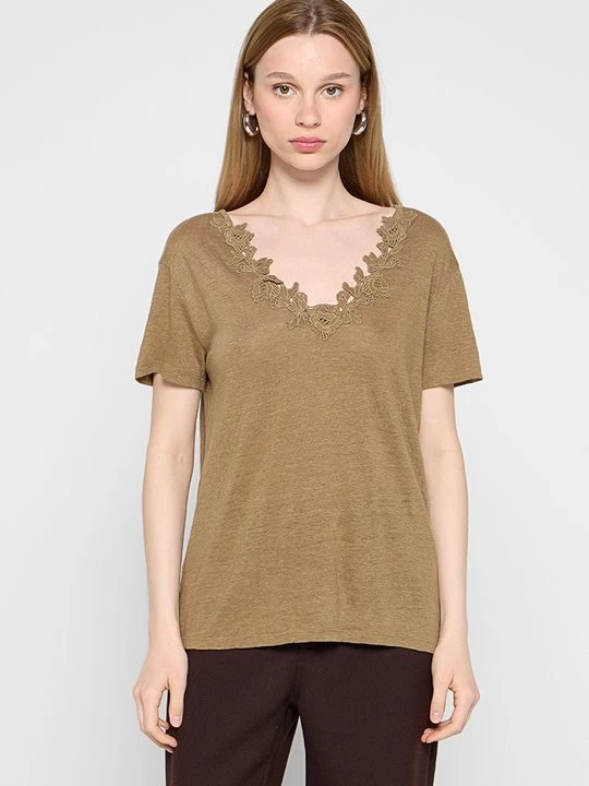 Obrázek produktu Jednoduché tričko Vanessa Bruno khaki