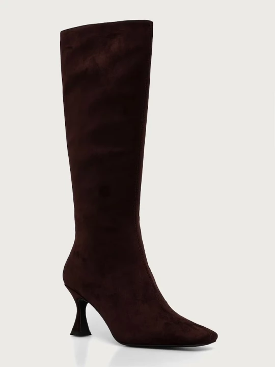 Obrázek produktu Jeffrey Campbell kozačky nad kolena na jehlovém podpatku dámské Check-Mate hnědá