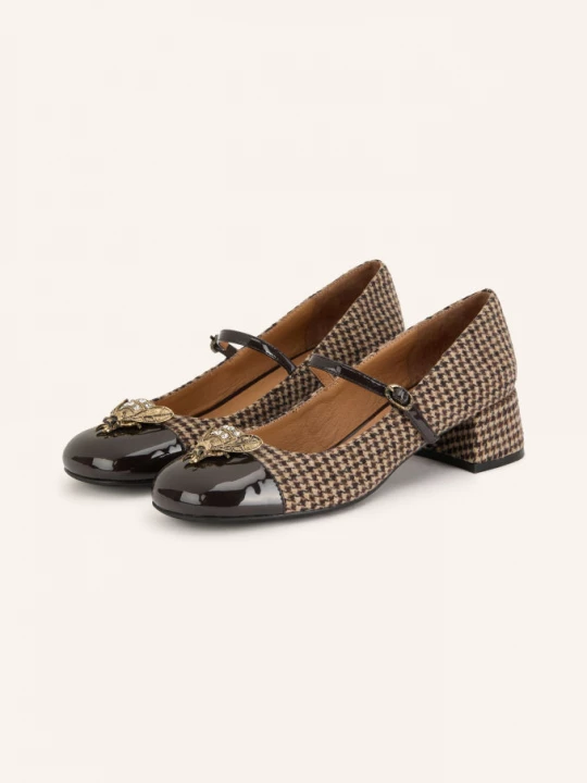 Obrázek produktu Jeffrey Campbell Mary-Jane Lodičky Intern-O béžová / tmavě hnědá