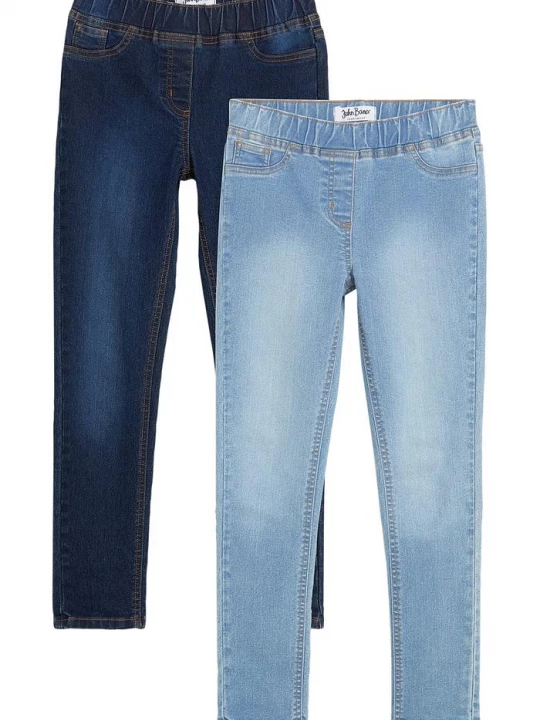 Obrázek produktu Jegginsy mid waist (2 pary) BonPrix niebieski