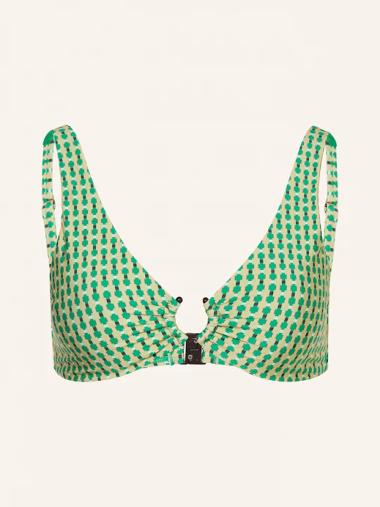Obrázek produktu Jets Australia Horní Díl Bralette Bikin Matalla Geo zelená / olivová / tmavě oranžová