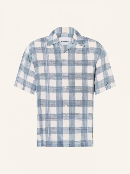 Obrázek produktu Jil Sander Resortová Košile Comfort Fit Ze Saténu petrolejová / krémová / světle fialová
