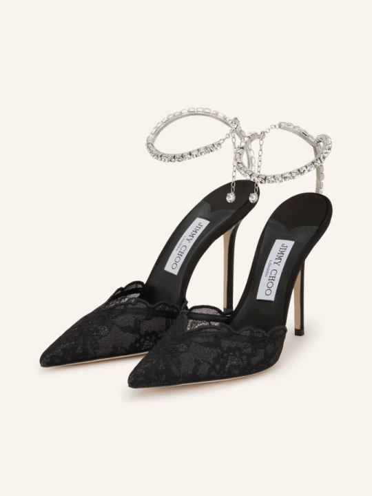 Obrázek produktu Jimmy Choo Slingpumps Saeda 100 S Ozdobnými Kamínky černá / stříbrná