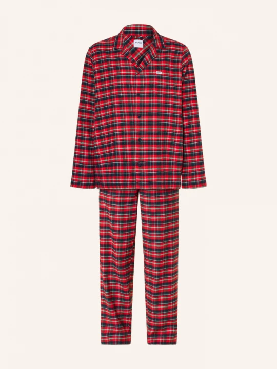 Obrázek produktu Jockey Pyžamo Everyday Z Flanelu červená / tmavě zelená / bílá