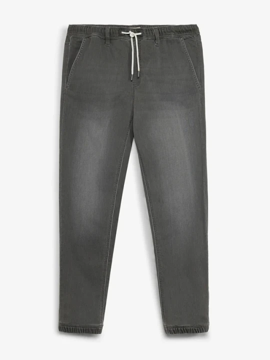Obrázek produktu Joggery jeansowe z gumką w talii, regular fit, straight BonPrix szary