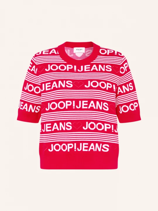 Obrázek produktu Joop! Jeans Pletené Tričko Karie tmavě červená / bílá