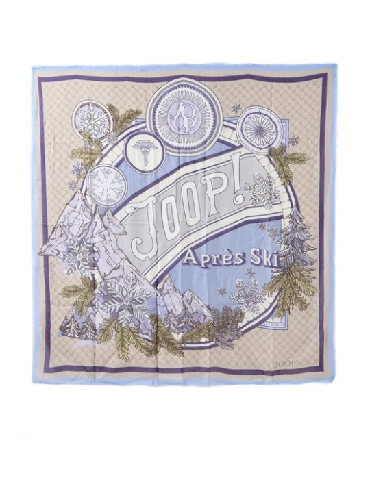Obrázek produktu JOOP! Šátek 'Amanda' chladná modrá / světle hnědá / olivová / bílá