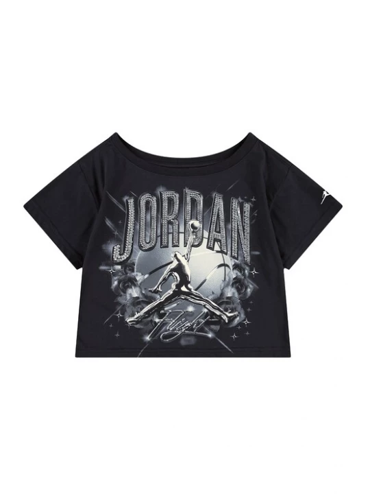 Obrázek produktu Jordan Tričko 'REBEL ROSE' šedá / černá / stříbrná / bílá