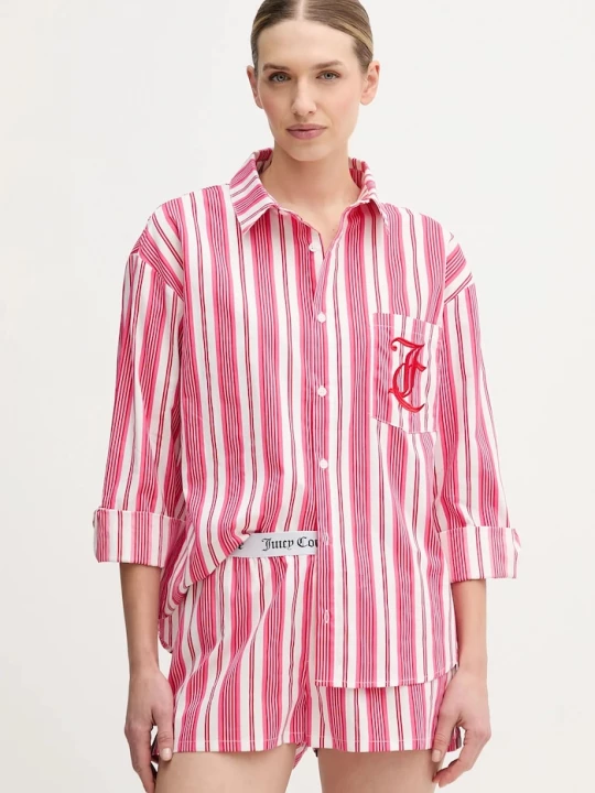 Obrázek produktu Juicy Couture Bavlněná pyžamová košile Juicy Couture růžová