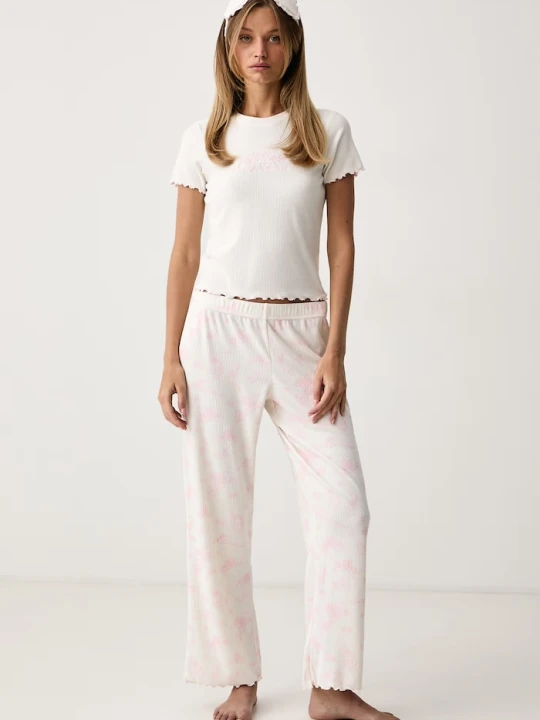 Obrázek produktu Juicy Couture dvoudílné pyžamo dámské ROSE RIB SET béžová