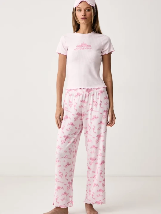 Obrázek produktu Juicy Couture dvoudílné pyžamo dámské ROSE RIB SET růžová