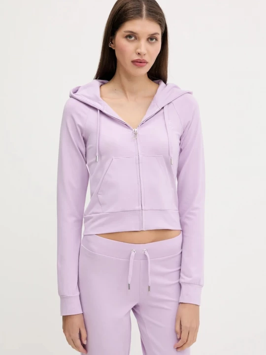 Obrázek produktu Juicy Couture Mikina Juicy Couture SINGLE JERSEY OLA HOODIE fialová