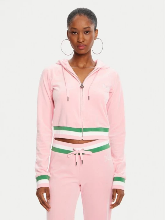 Obrázek produktu Juicy Couture Mikina Velour Crop JCWAS225351 Růžová Regular Fit