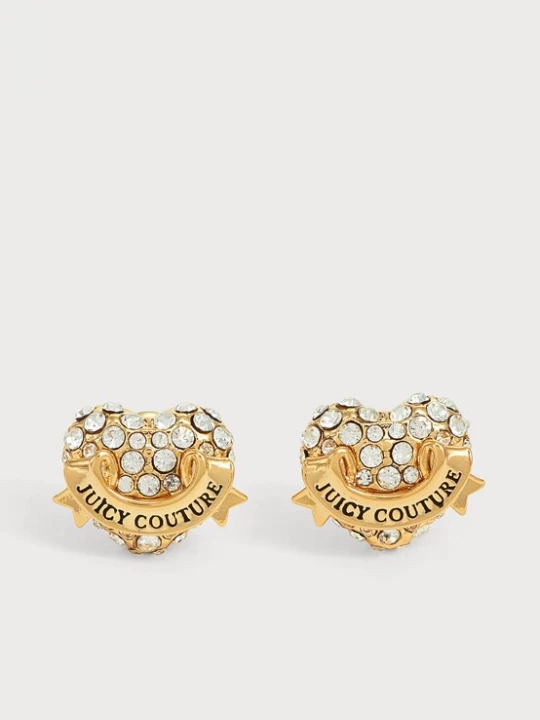 Obrázek produktu Juicy Couture Náušnice 'Crystal Heart' zlatá / průhledná
