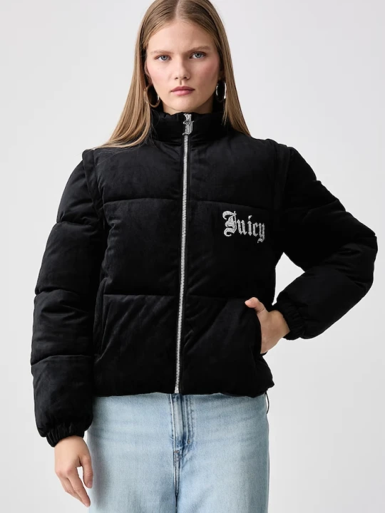 Obrázek produktu Juicy Couture prošívaná bunda dámská MARGO DIAMANTE CONVERTIBLE GILET černá