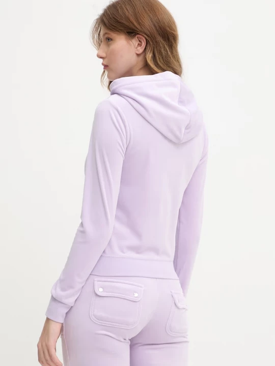 Obrázek produktu Juicy Couture rozepínací mikina s kapucí dámská bavlněná ROBERTSON CLASS fialová