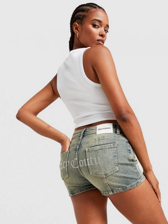 Obrázek produktu Juicy Couture Šortky Washed Denim Diamente Logo