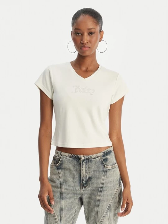 Obrázek produktu Juicy Couture T-Shirt Capped JCWCT126318 Écru Slim Fit Krémová