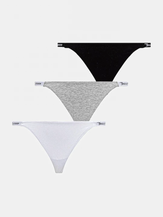 Obrázek produktu Juicy Couture tanga dámské s bavlnou 3 PK DEMI THNG 3-pack