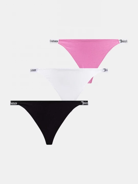 Obrázek produktu Juicy Couture tanga dámské s bavlnou 3 PK DEMI THNG 3-pack růžová