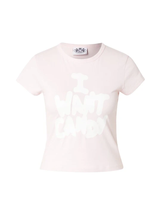 Obrázek produktu Juicy Couture Tričko 'I WANT CANDY' růže / bílá