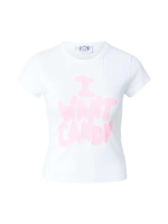 Obrázek produktu Juicy Couture Tričko 'I WANT CANDY' růžová / bílá