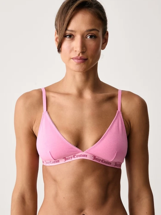Obrázek produktu Juicy Couture trojúhelníková podprsenka bavlněná s elastanem FEMME BEV SCALLOPED EDGE růžová