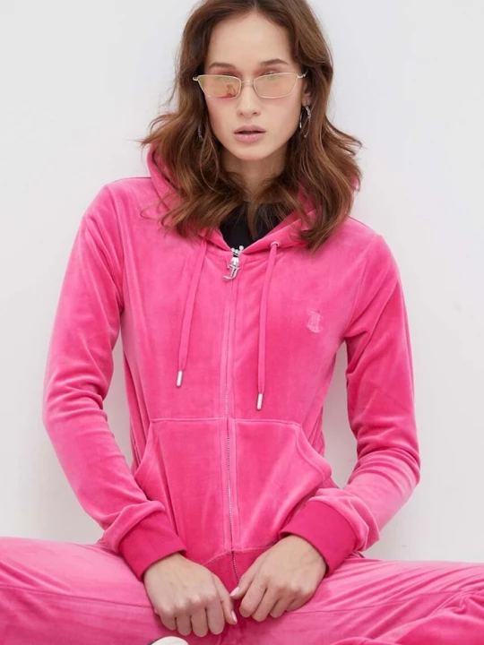 Obrázek produktu Juicy Couture Velurová mikina Juicy Couture růžová