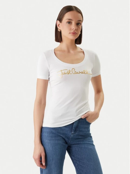 Obrázek produktu Just Cavalli T-Shirt 80PAHT02 CJ502 Bílá Slim Fit
