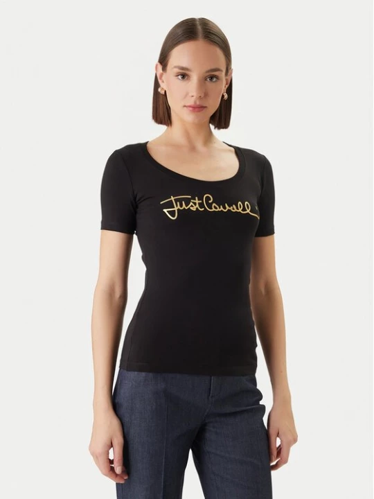 Obrázek produktu Just Cavalli T-Shirt 80PAHT02 CJ502 Černá Slim Fit