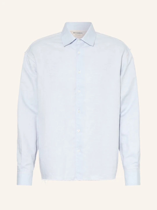 Obrázek produktu Jw Anderson Košile Raw Edge Comfort Fit Z Lnu tmavě modrá